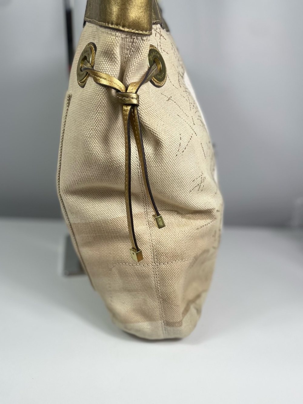 LOW START🚨Authentic Coach Audrey Limited Ed. Gold Canvas Jeweled Starfish Tote - Picture 6 of 11
